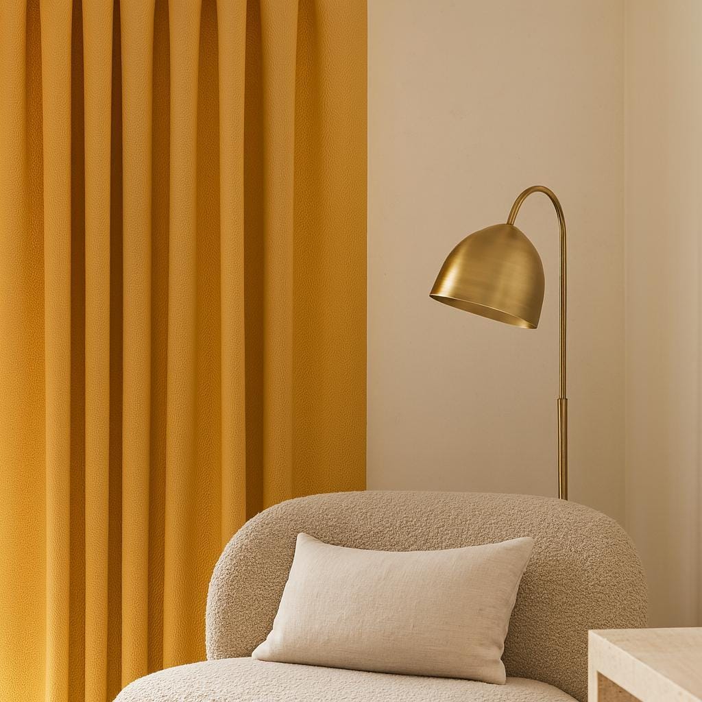 Golden-Mustard Linen Curtains - Herringbone Texture, Custom Sizes — image 9