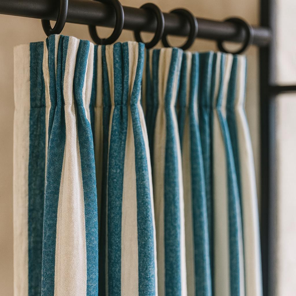 Coastal Blue Stripe Curtain, Organic Cotton (Single Panel or Pair) — image 4