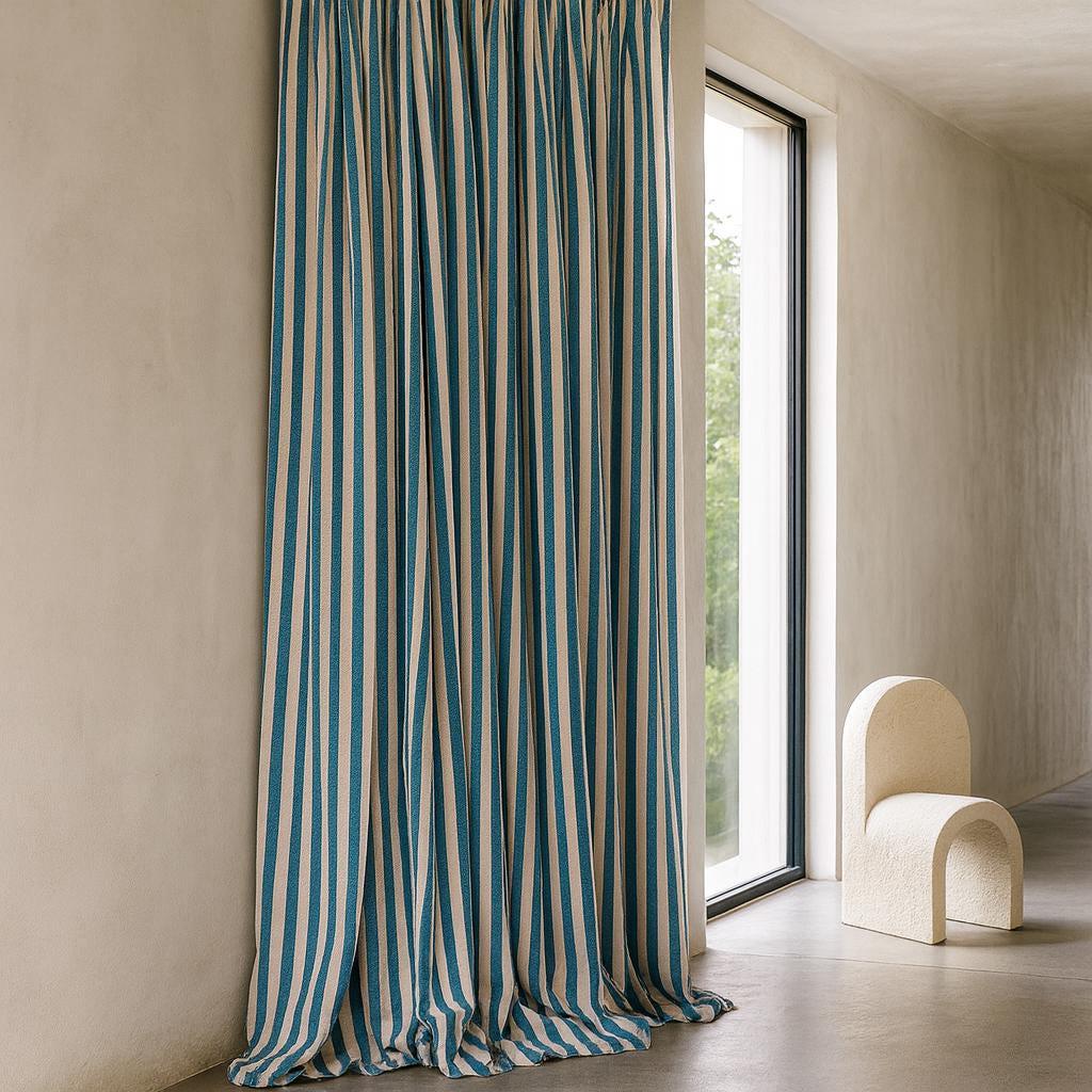 Coastal Blue Stripe Curtain, Organic Cotton (Single Panel or Pair) — image 5