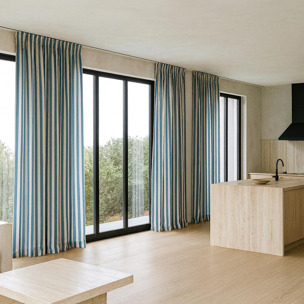 Coastal Blue Stripe Curtain, Organic Cotton (Single Panel or Pair) — image 6