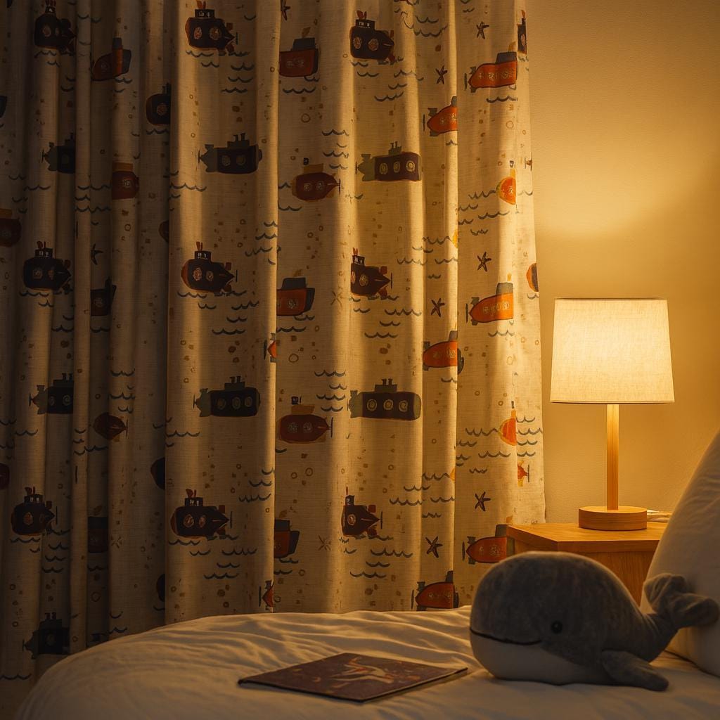 Submarine Linen Curtains, Kids Room Playful Print (Blackout or Light-Filtering) — image 5