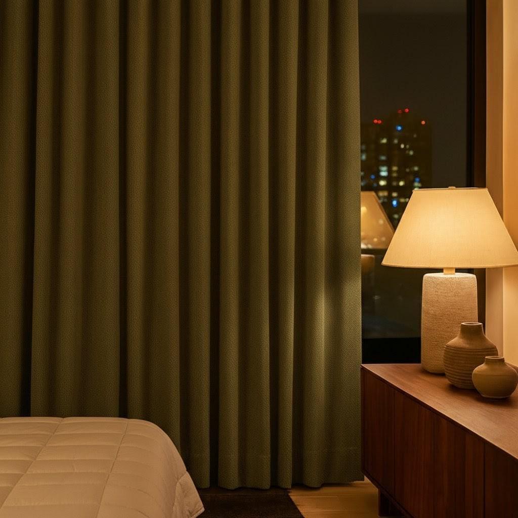 Pinch Pleat Curtains: Pure Linen Herringbone - Blackout or Cotton Liner — image 5