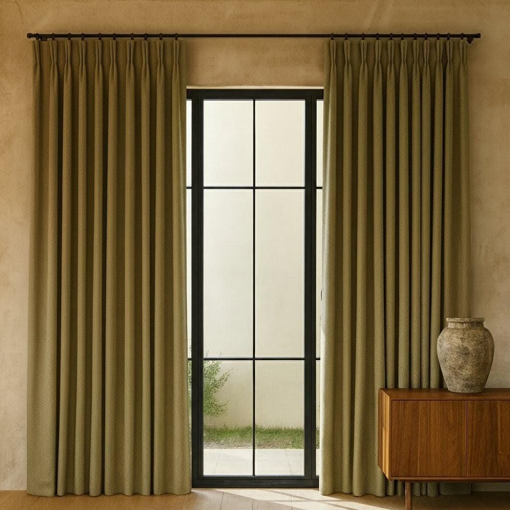 Pinch Pleat Curtains: Pure Linen Herringbone - Blackout or Cotton Liner — image 6