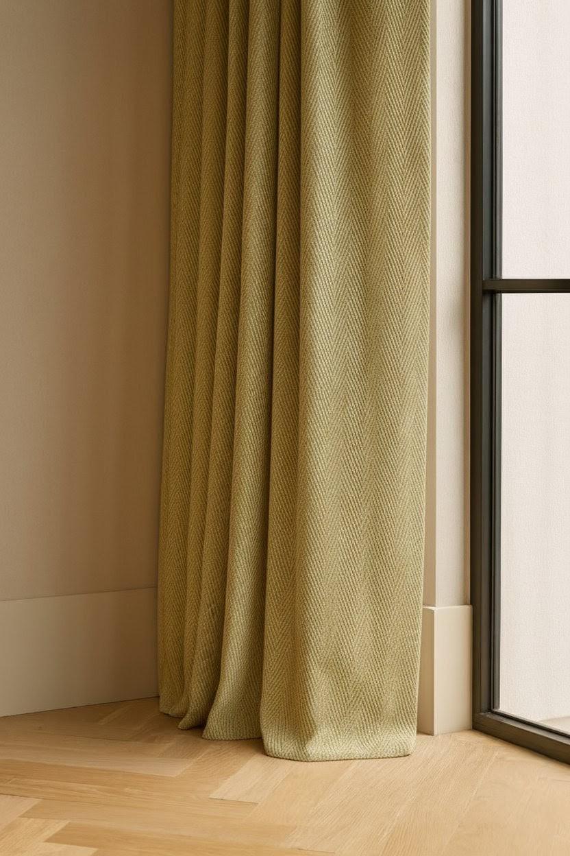 Pinch Pleat Curtains: Pure Linen Herringbone - Blackout or Cotton Liner — image 7