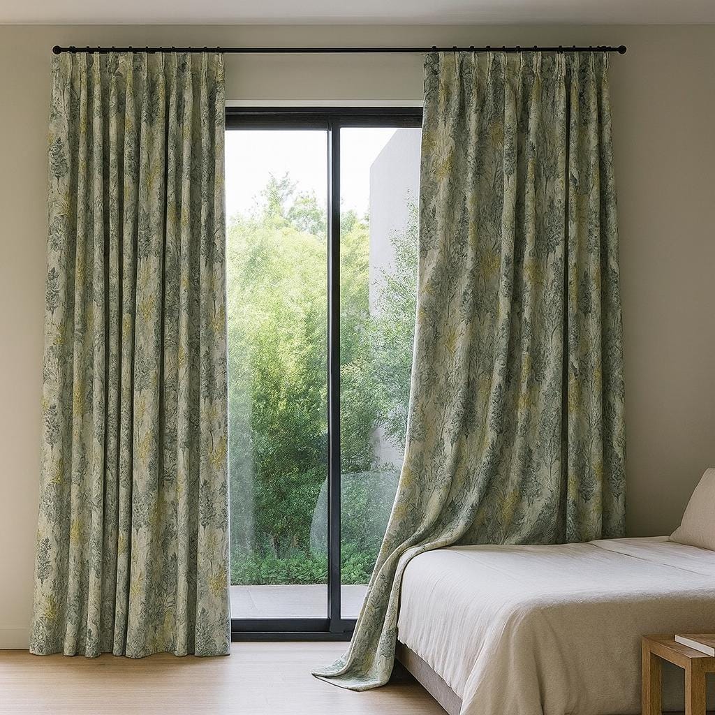 Watercolor Tree Blackout Curtains - Linen-Cotton Blend, Made to Measure — image 5