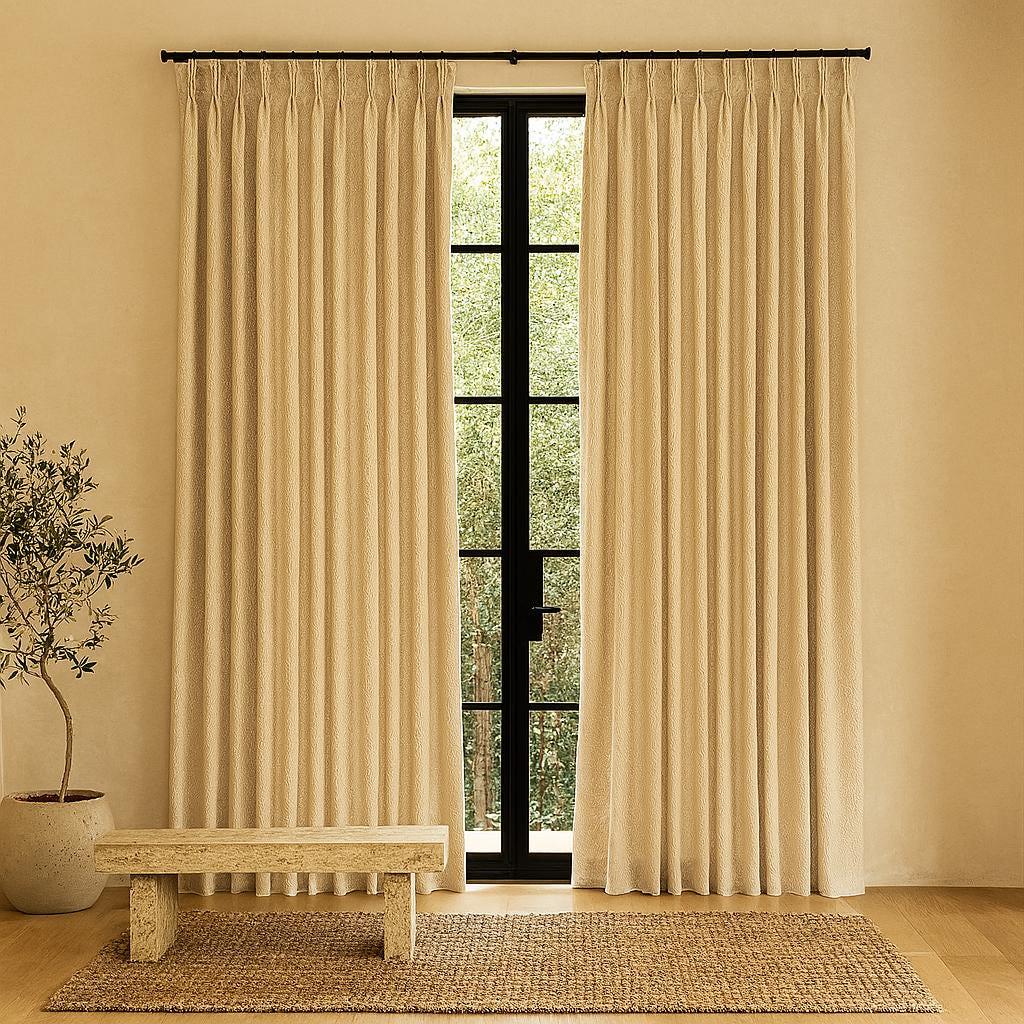 Pinch Pleat Ecru Linen Curtains - Custom Fit with Light or Blackout Liner — image 4