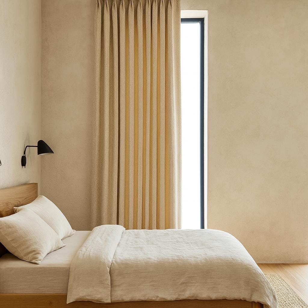 Pinch Pleat Ecru Linen Curtains - Custom Fit with Light or Blackout Liner — image 7