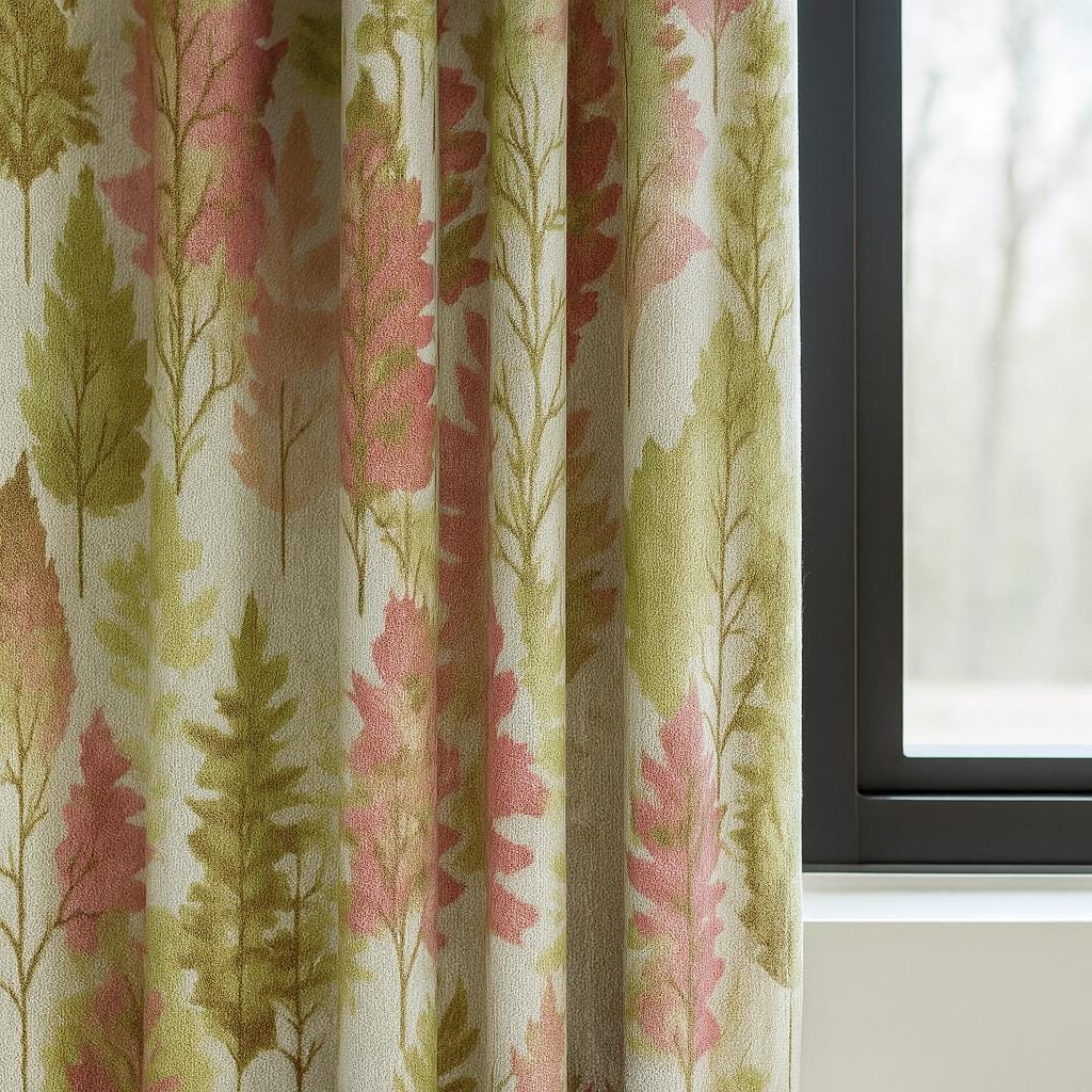 Watercolor Forest Linen-Cotton Blend Curtains, Pinch Pleats (Blackout, Custom Sizes) — image 2