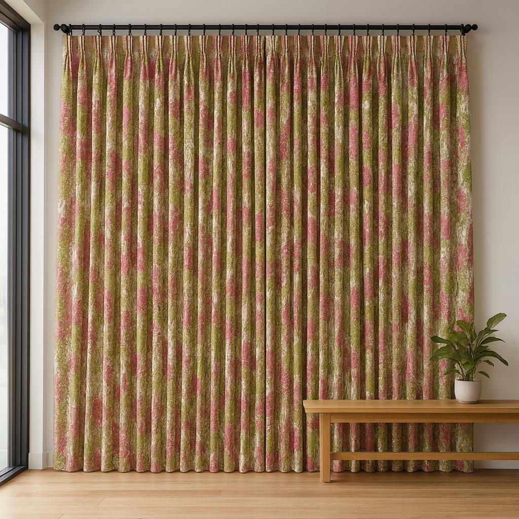 Watercolor Forest Linen-Cotton Blend Curtains, Pinch Pleats (Blackout, Custom Sizes) — image 5