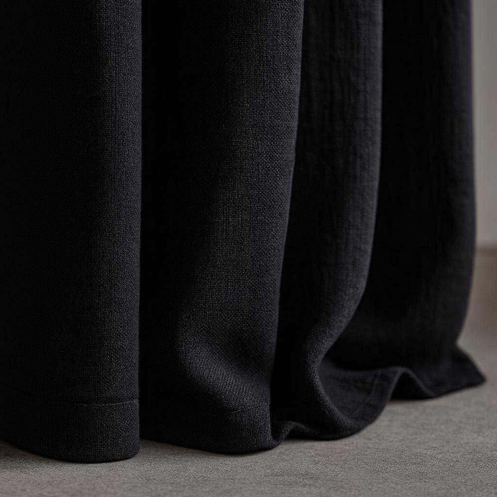 Organic Linen Blackout Curtains: Heavyweight Black, Set of 2 — image 2