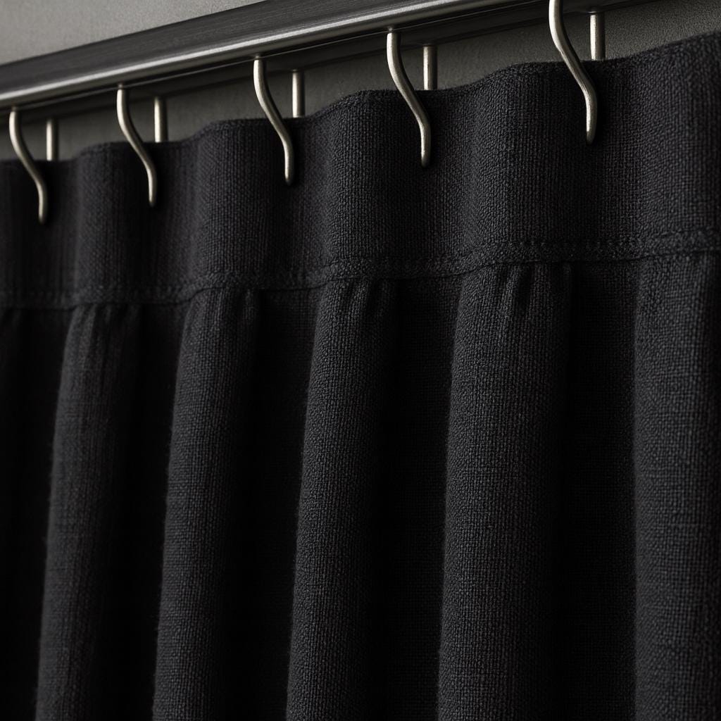 Organic Linen Blackout Curtains: Heavyweight Black, Set of 2 — image 4