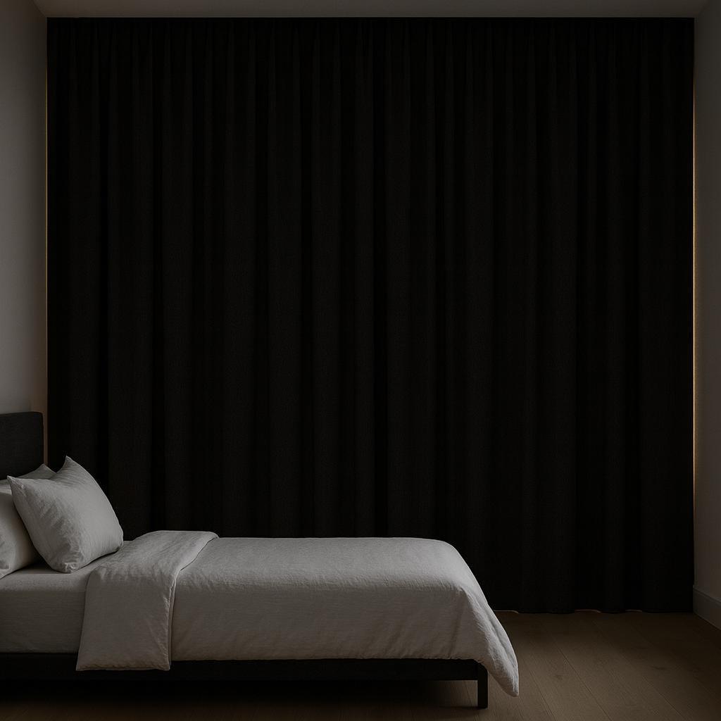 Organic Linen Blackout Curtains: Heavyweight Black, Set of 2 — image 7