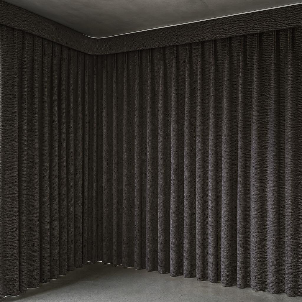 Charcoal Linen Pinch Pleat Curtains, Herringbone Chevron (Custom Widths 25-100in) — image 8