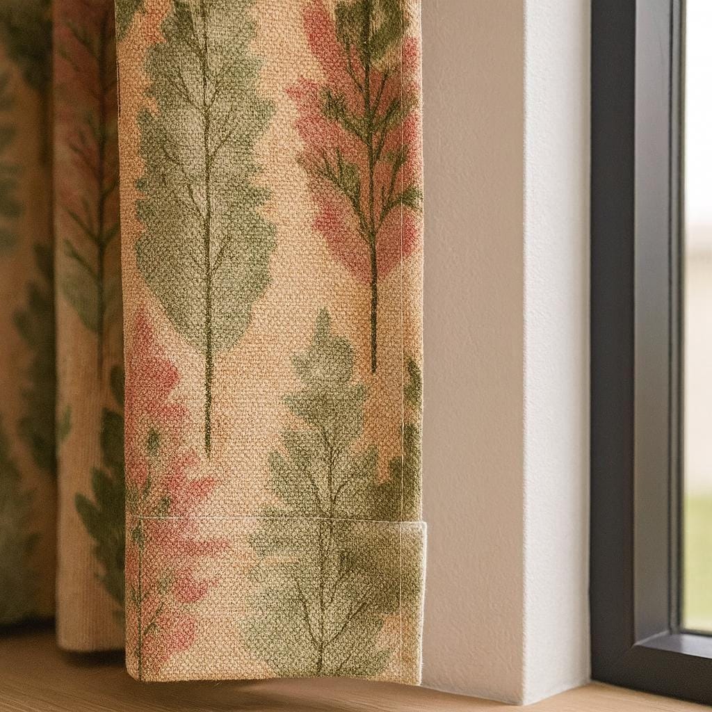 Pinch Pleat Linen Curtains, Sage & Blush Botanical (Blackout or Light-Filtering) — image 2