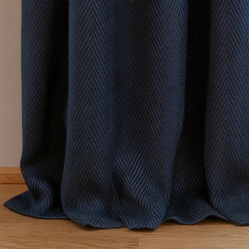 Navy Linen Pinch-Pleat Curtains - Blackout or Cotton Lining Options — image 4