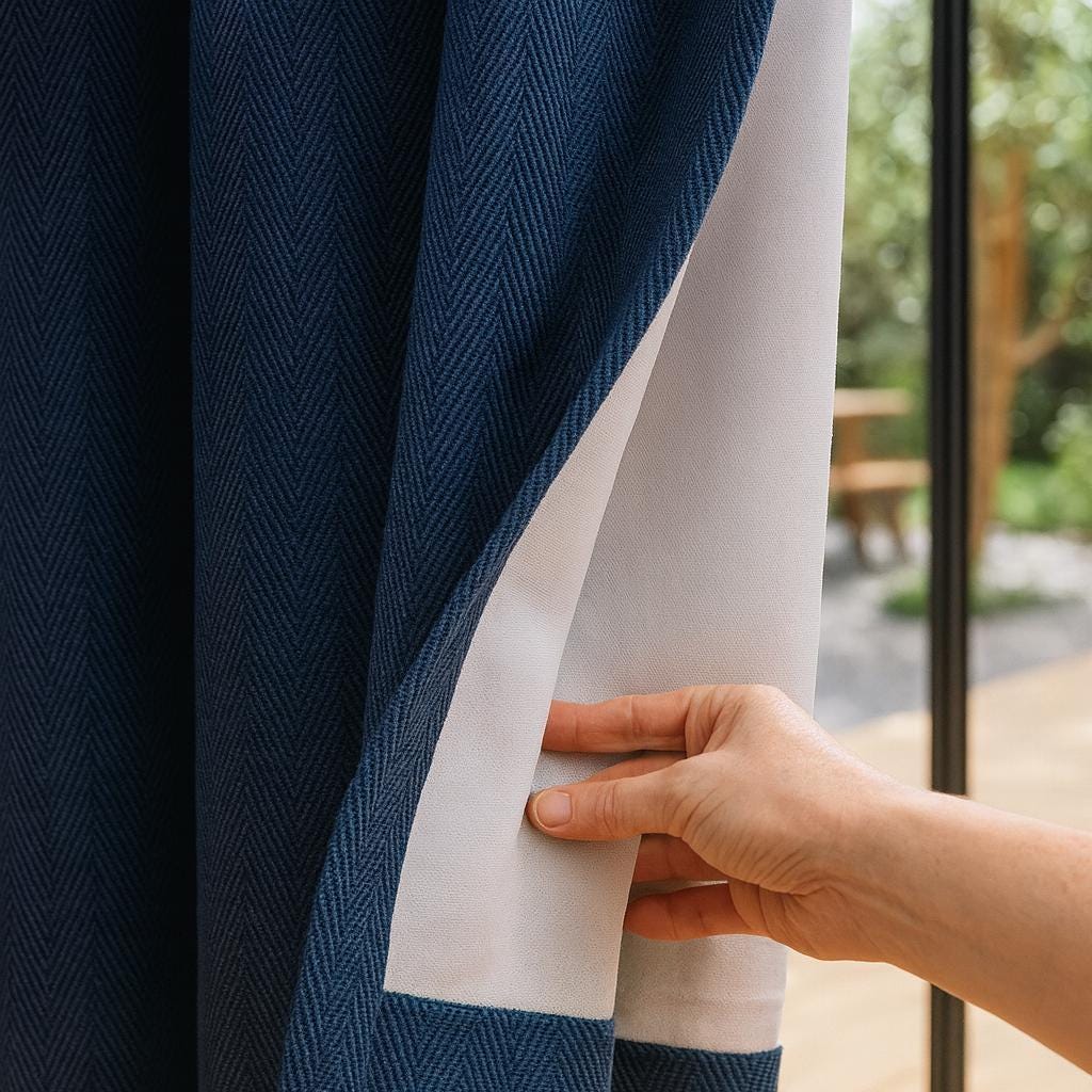 Navy Linen Pinch-Pleat Curtains - Blackout or Cotton Lining Options — image 6