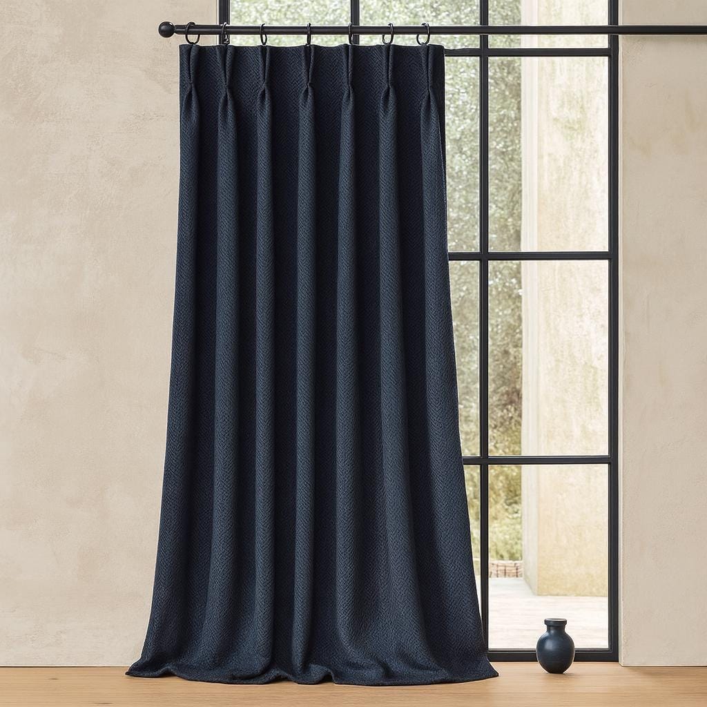 Navy Linen Pinch-Pleat Curtains - Blackout or Cotton Lining Options — image 8