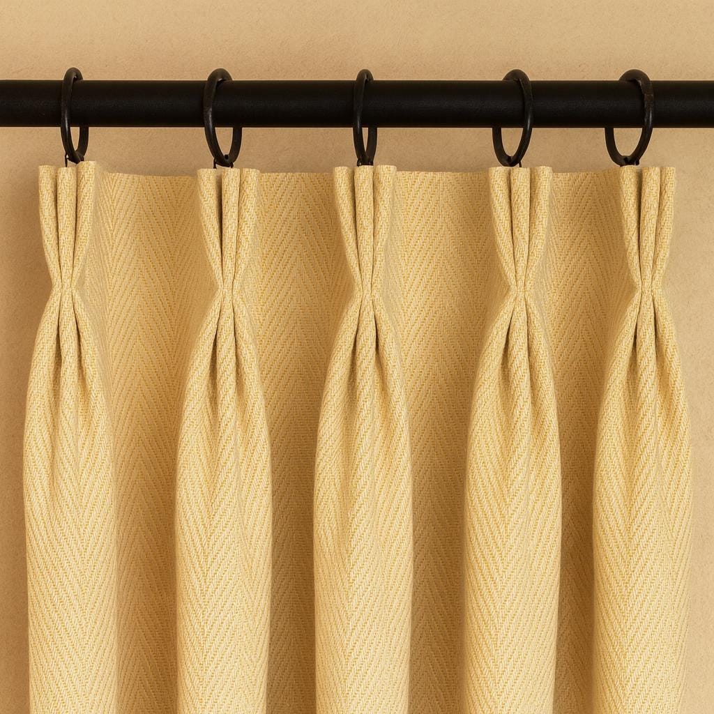 Corn-Silk Linen Curtains - Pinch Pleats with Light-Filtering or Blackout Liner — image 1