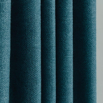 Blackout Curtains: Teal Artisan Weave (Custom Size, Organic Cotton) — image 1