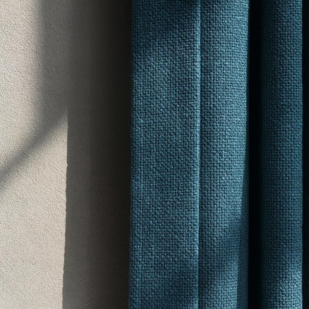 Blackout Curtains: Teal Artisan Weave (Custom Size, Organic Cotton) — image 5