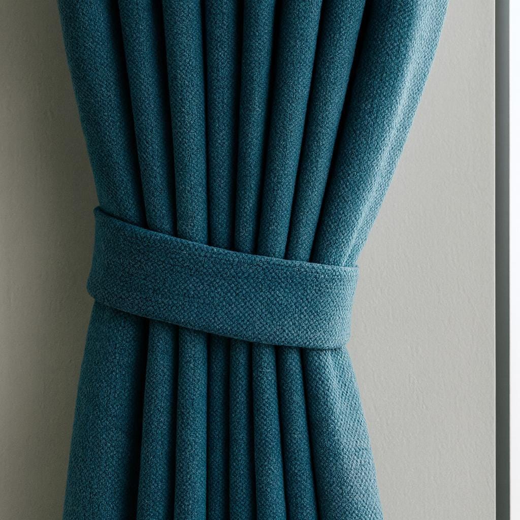 Blackout Curtains: Teal Artisan Weave (Custom Size, Organic Cotton) — image 6