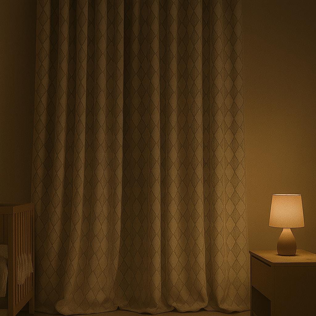 Linen Curtains: Neutral Taupe Diamond Pattern - Organic Cotton or Blackout — image 7