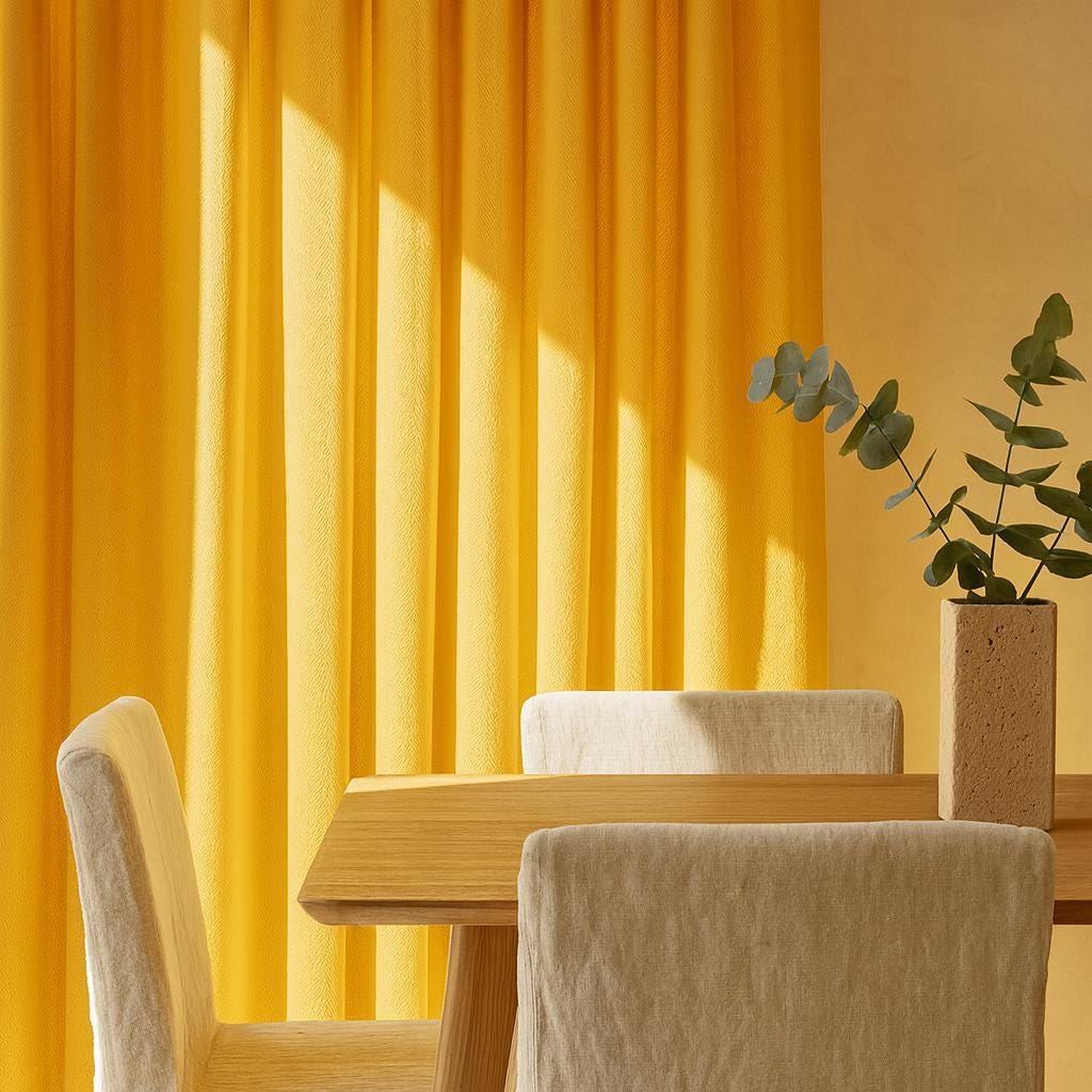 Pinch Pleat Curtains: Aspen Gold Linen - Blackout or Cotton Lining — image 7