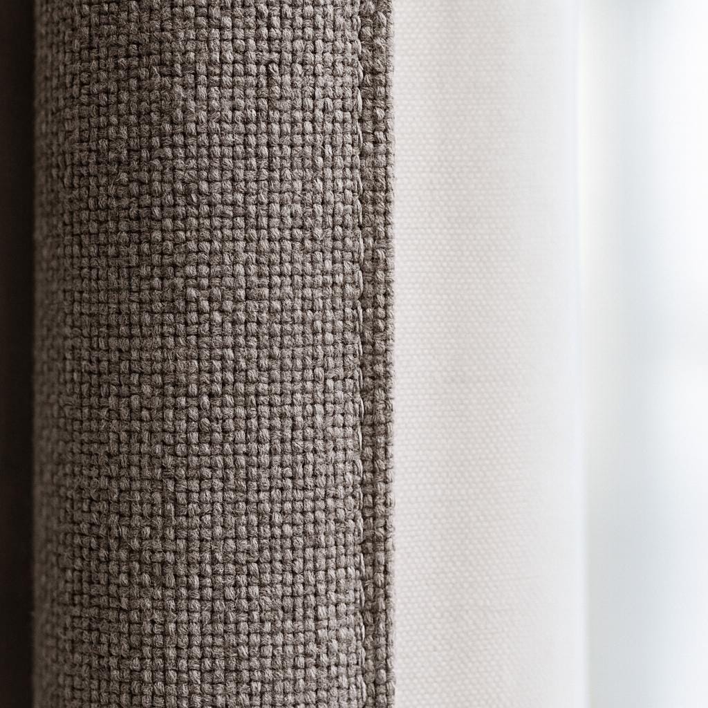 Pebble Grey Organic Cotton Curtains: Thick Blackout, Custom Size — image 2
