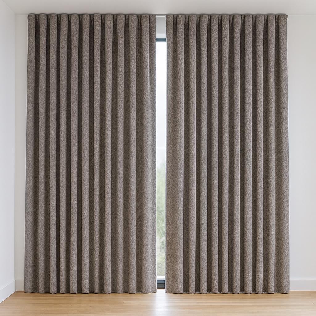 Pebble Grey Organic Cotton Curtains: Thick Blackout, Custom Size — image 4