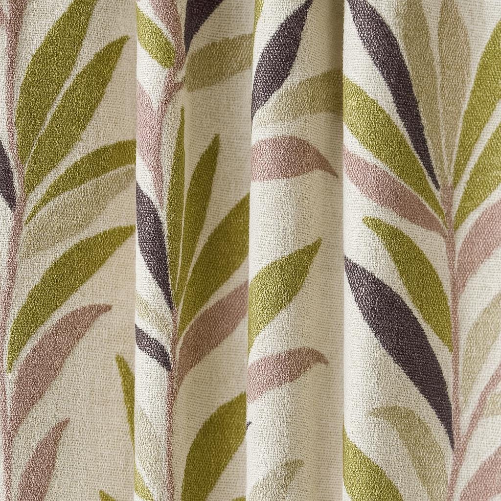Botanical Linen Curtains: Olive Plum Leaves - Blackout or Cotton Lined — image 8