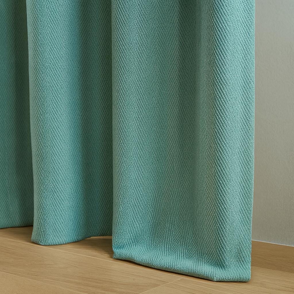Pinch Pleat Curtains: Seafoam Mint Linen (Organic Cotton or Blackout) — image 4
