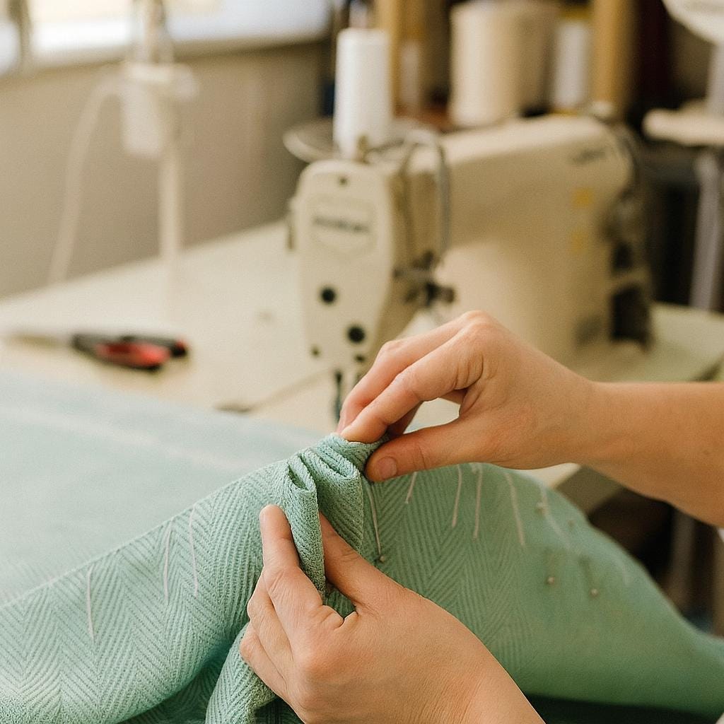 Pinch Pleat Curtains: Seafoam Mint Linen (Organic Cotton or Blackout) — image 7