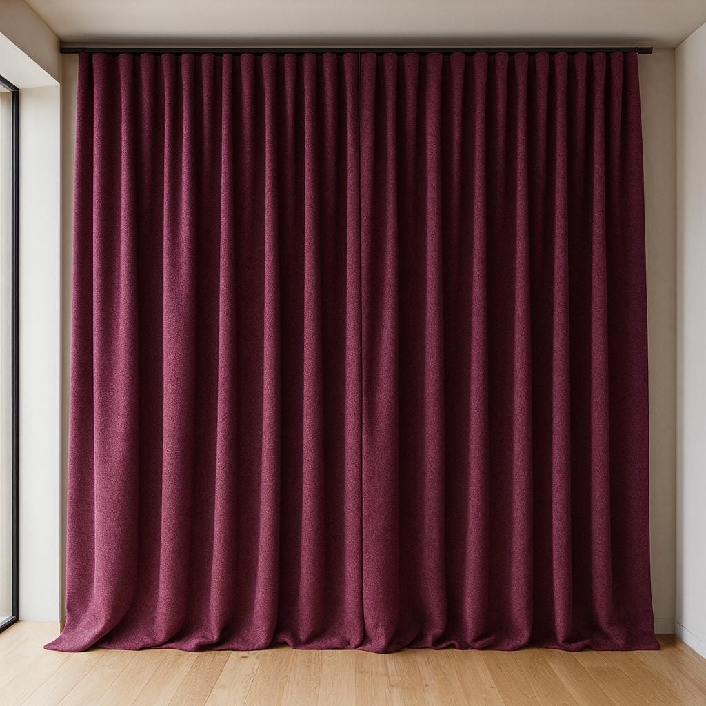 Organic Cotton Curtains, Deep Plum Basketweave (Blackout or Light-Filtering) — image 1