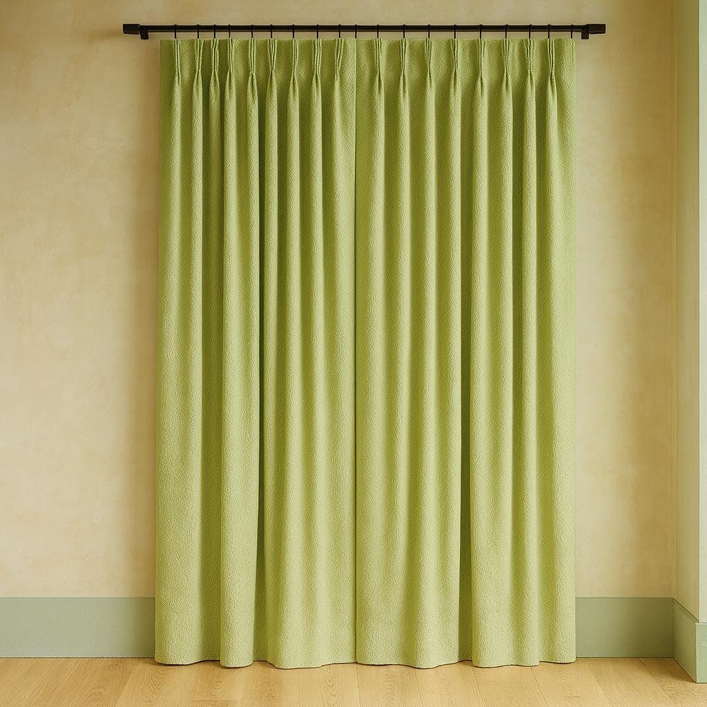 Olive Sage Linen Curtains: Pinch Pleat Blackout or Light-Filtering — image 1