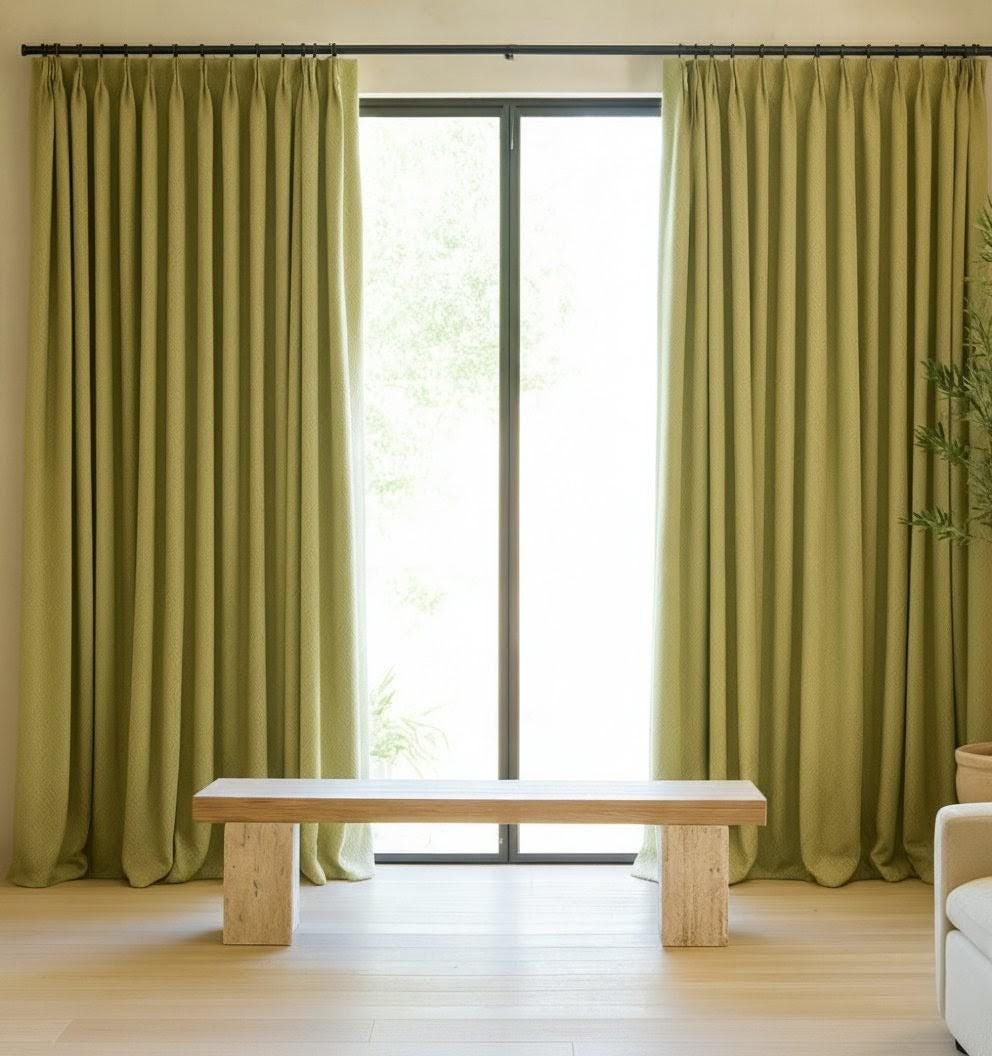 Olive Sage Linen Curtains: Pinch Pleat Blackout or Light-Filtering — image 5