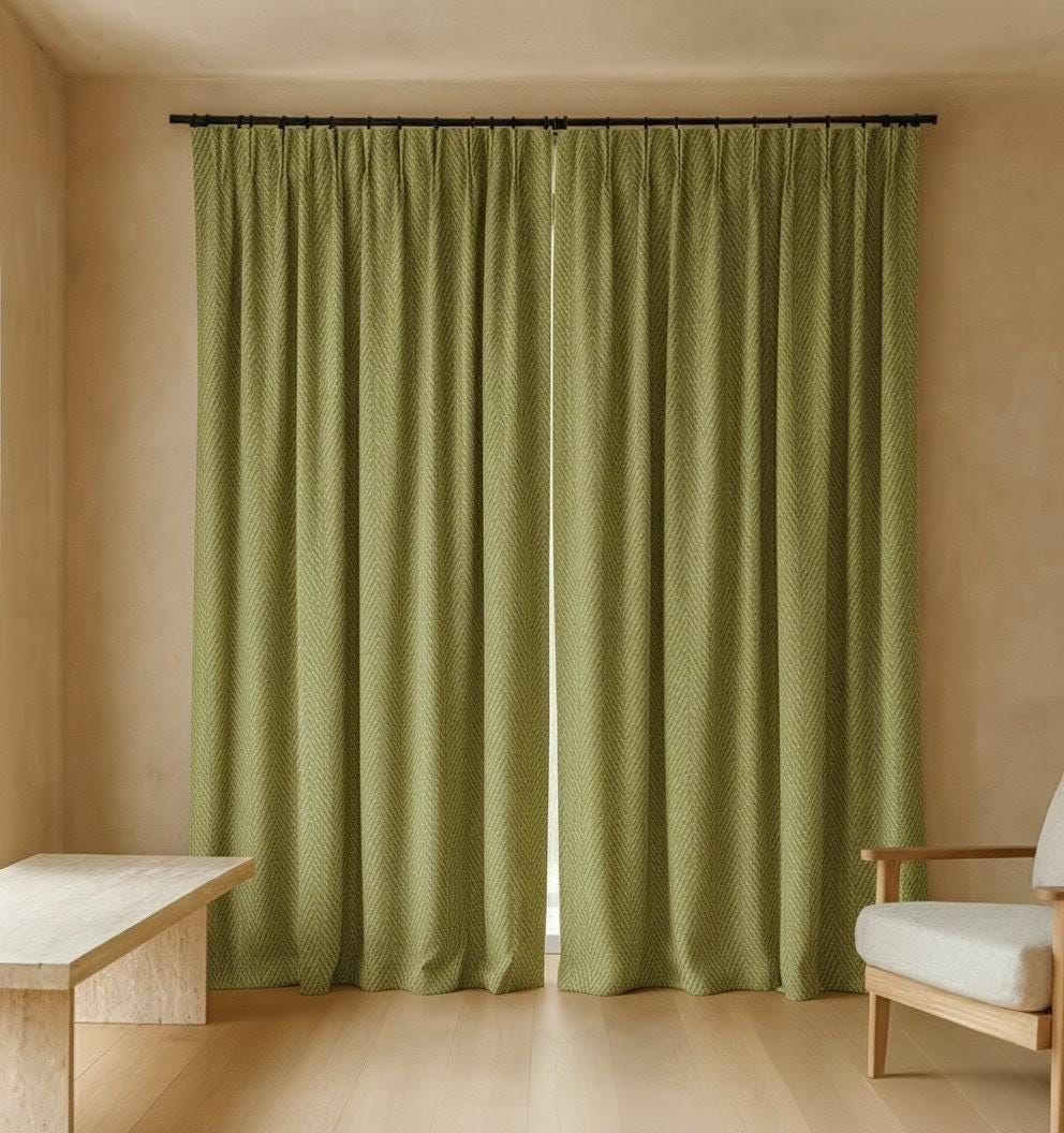 Olive Sage Linen Curtains: Pinch Pleat Blackout or Light-Filtering — image 8
