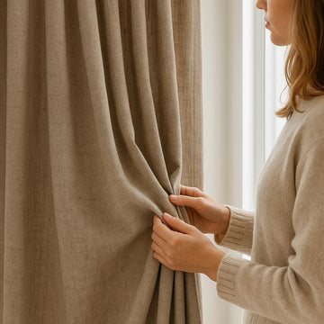 Organic Hemp Curtains: Oatmeal Beige, Semi-Sheer or Cotton Lined — image 1
