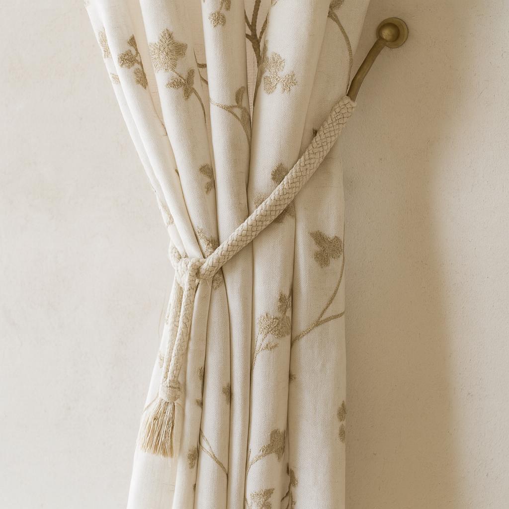 Sheer Linen Curtains: Flax Floral Embroidery (Hooks, Grommet, Rod Pocket) — image 8
