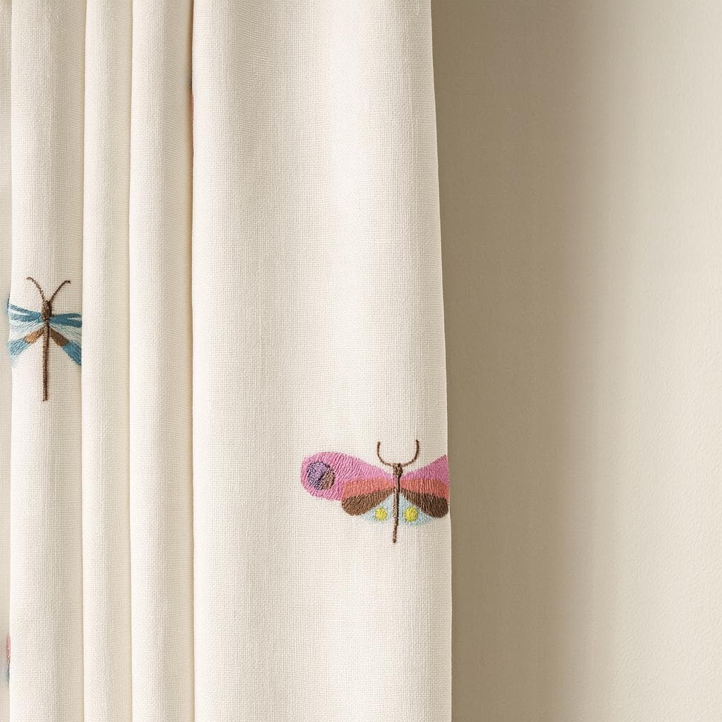 Dragonfly & Butterfly Curtains: Organic Linen Panels (Light Filtering or Blackout) — image 7