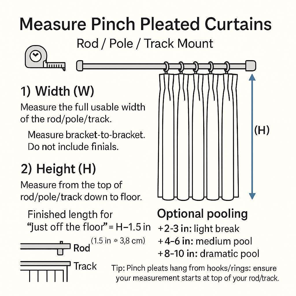 Pinch Pleat Curtains: Blue Herringbone Linen - Custom Size Options — image 9