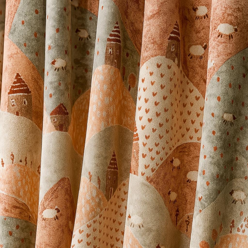 Velvet Blackout Curtains for Kids - Pastel Hills, Custom Sizes — image 3