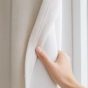 Artisan Weave Cotton Curtain: Solid Ivory, Blackout Lined, Custom Size — image 1