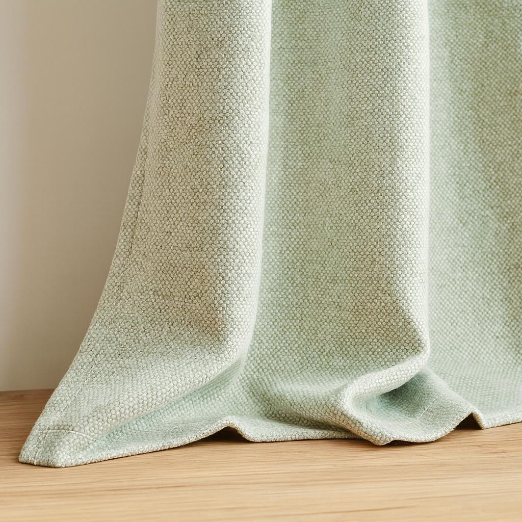 Organic Cotton Curtains: Mint Green Artisan Weave (Blackout or Light-Filtering) — image 8