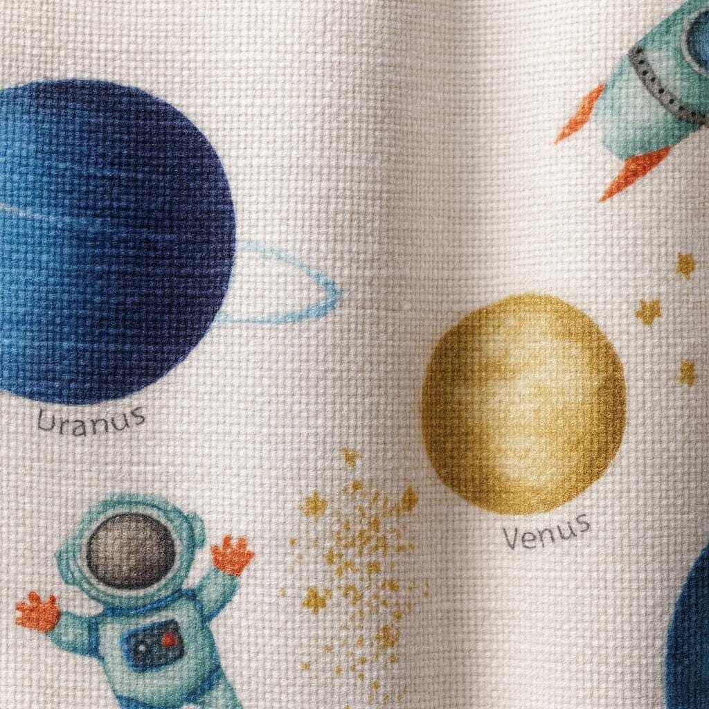 Organic Linen Kids Curtains, Space Print, Blackout (Custom Sizes) — image 4