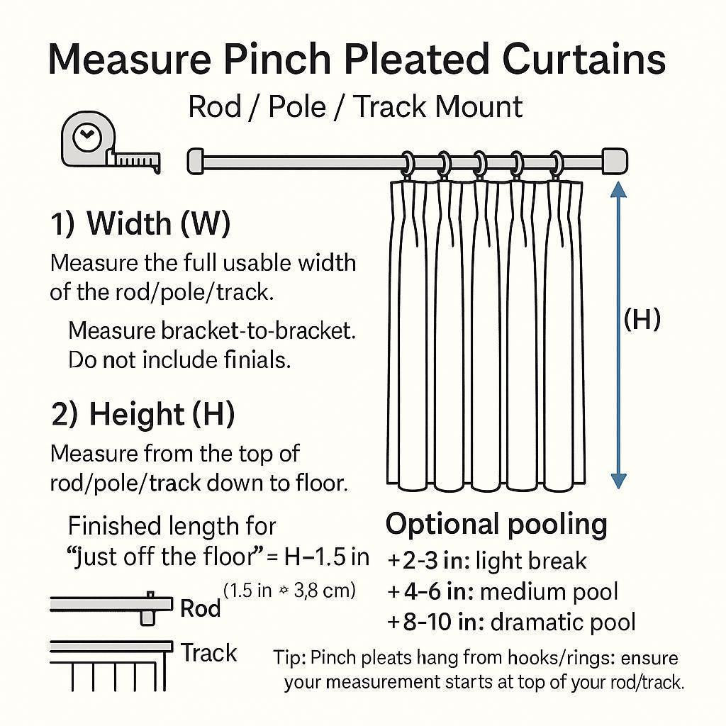Pinch-Pleat Curtains: Cream Linen Herringbone (Blackout or Cotton Lined) — image 10