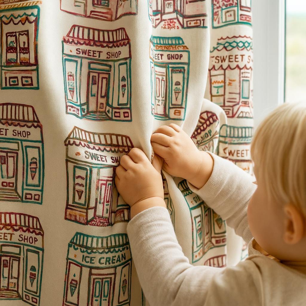 Kids Curtains: Sweet Shop Print, Organic Cotton - Custom Sizes — image 1