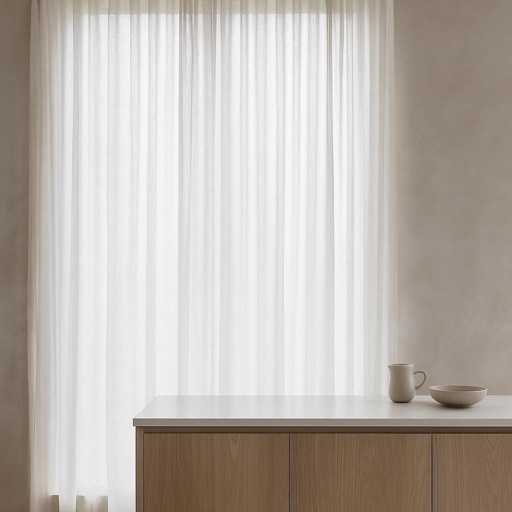 White Linen Sheer Curtains - Airy, Washed Soft Panels — image 4