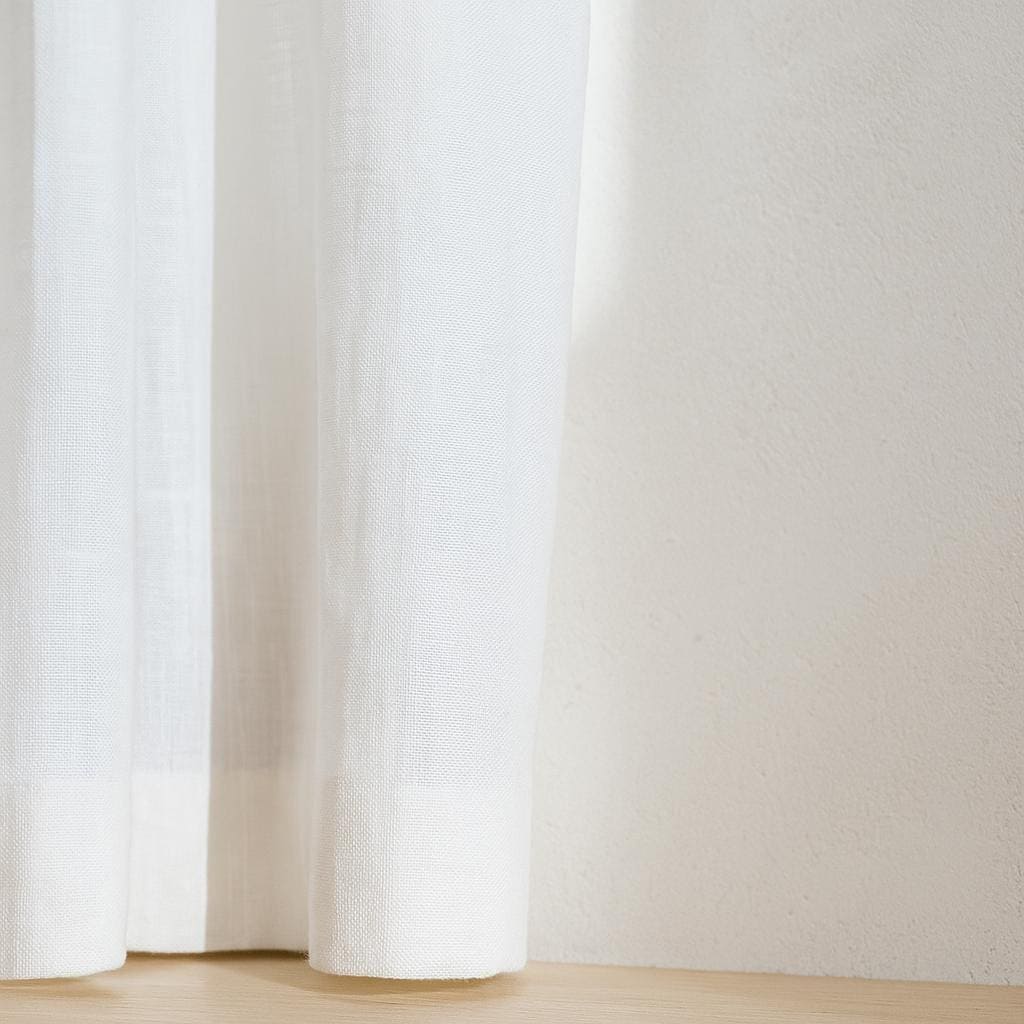 White Linen Sheer Curtains - Airy, Washed Soft Panels — image 5