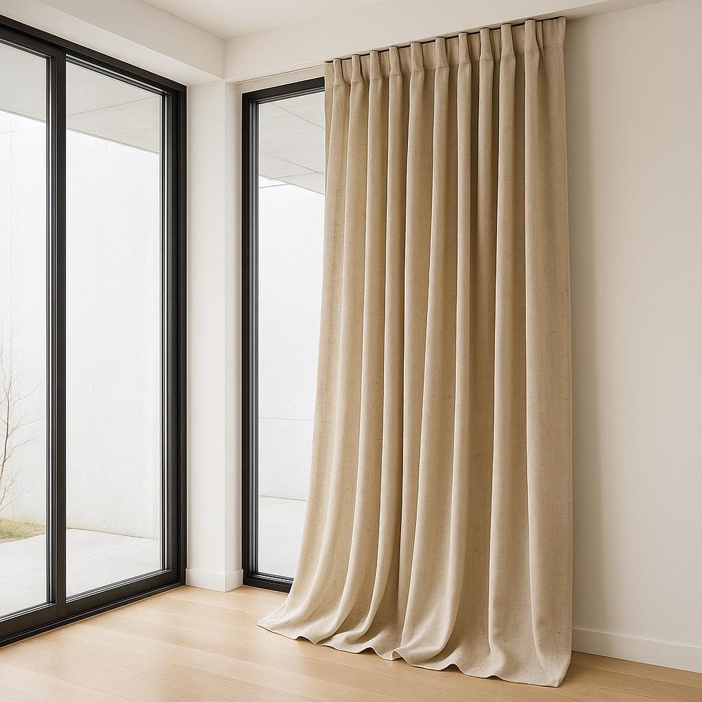 Natural Hemp Curtains: Oatmeal Beige - Semi-Sheer or Lined Panels — image 7