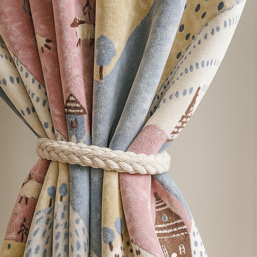 Kids Blackout Curtains: Whimsical Pastel Mountains - Soft Velvet — image 2